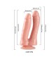 Çift Uçlu Ten Rengi Realistik Çatal Dildo