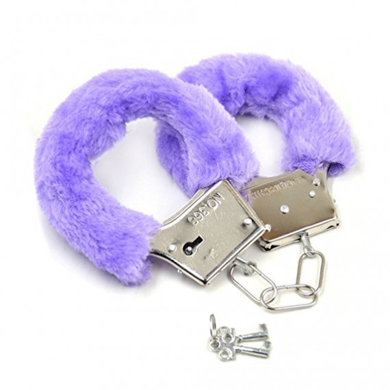 FETİŞ FANTEZİ MOR PELUŞLU METAL KELEPÇE